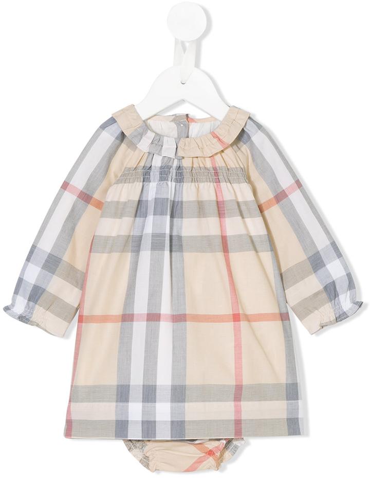 Burberry Kids - Checkered Dress - Kids - Cotton - 6 Mth, Nude/neutrals