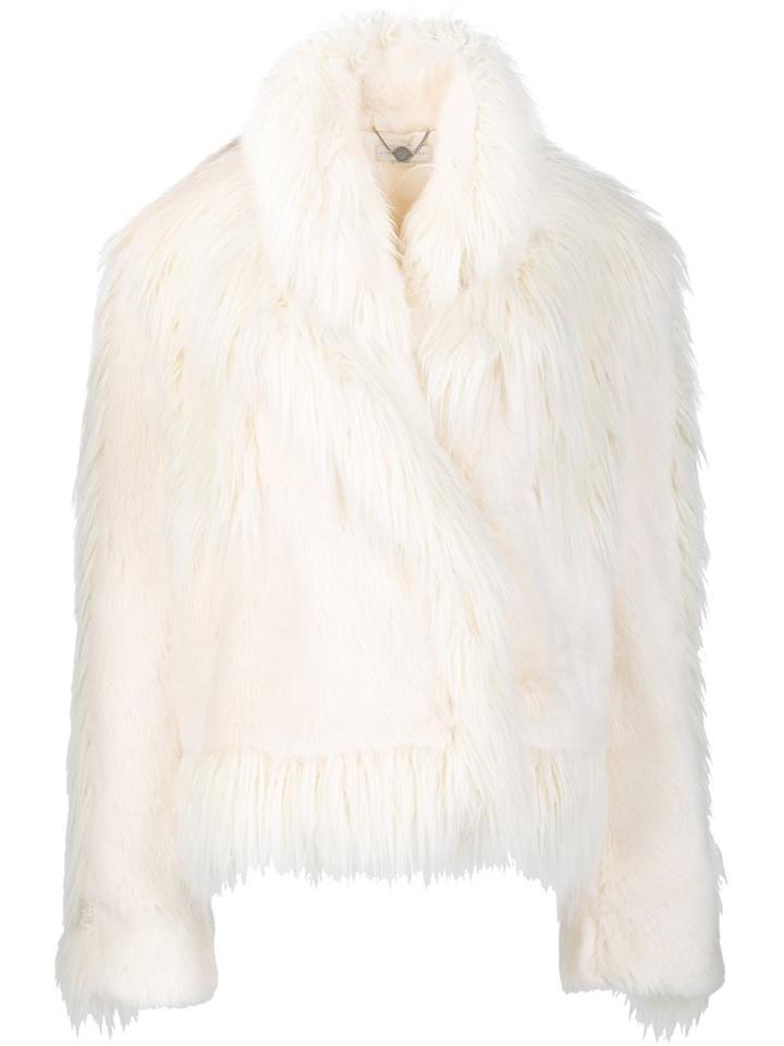 Stella Mccartney Oversized Faux-fur Jacket, Women's, Size: 42, White, Cotton/modacrylic/viscose