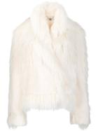 Stella Mccartney Oversized Faux-fur Jacket, Women's, Size: 42, White, Cotton/modacrylic/viscose