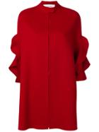 Valentino Single-breasted Cropped Sleeve Coat - Red
