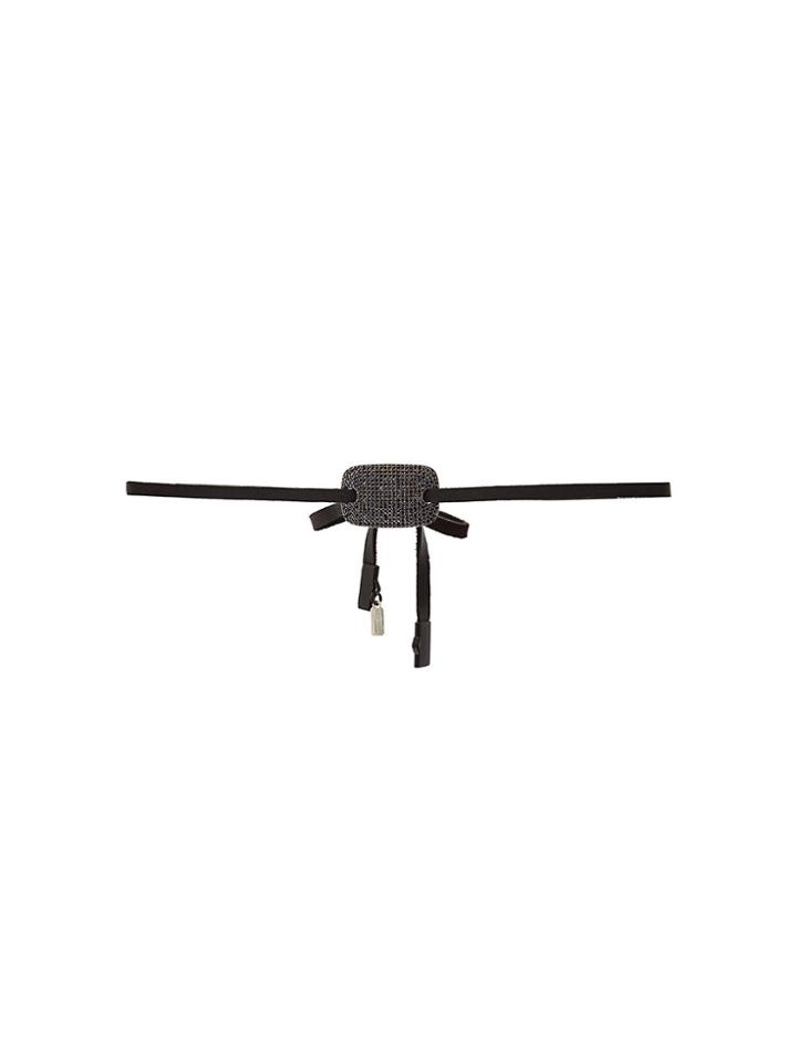 Hues Square-pendant Choker Necklace - Black