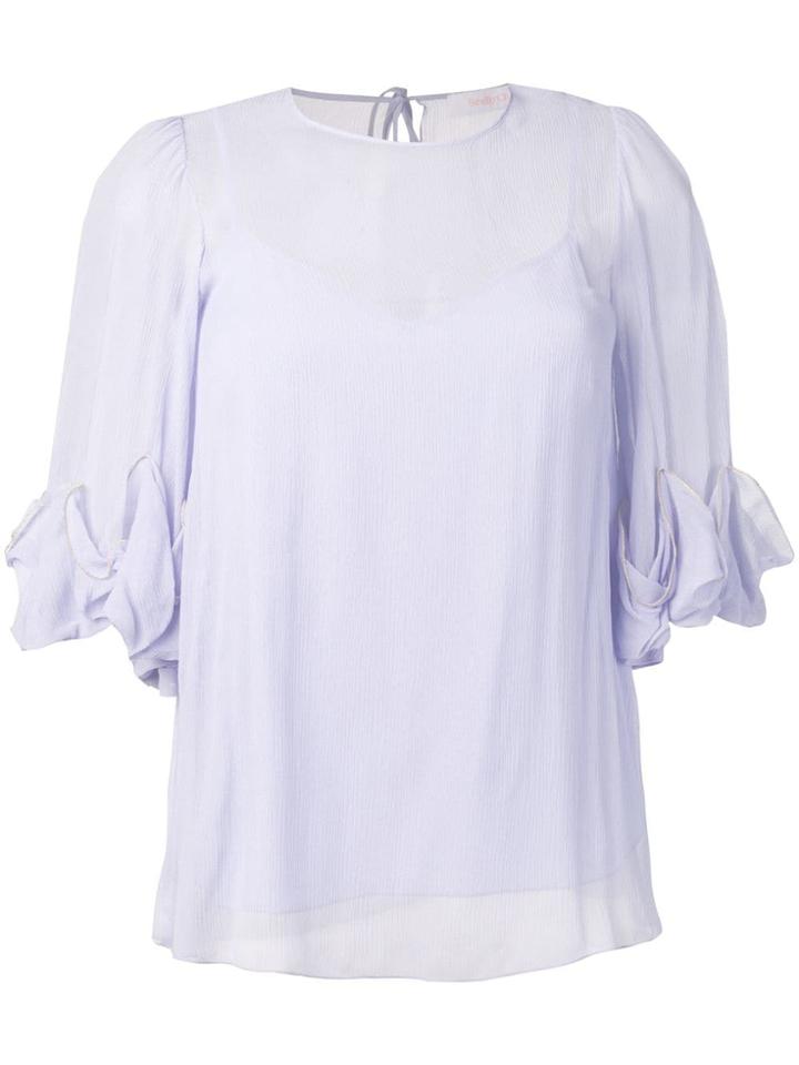 See By Chloé Ruffle Sleeve Blouse - Purple