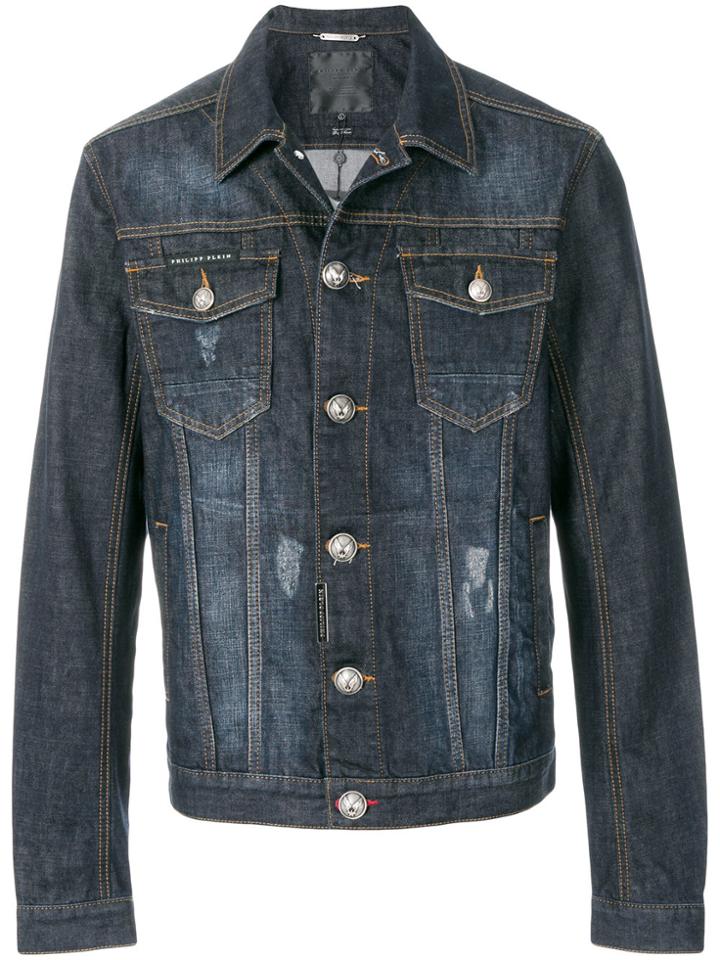 Philipp Plein Buttoned Up Jacket - Blue