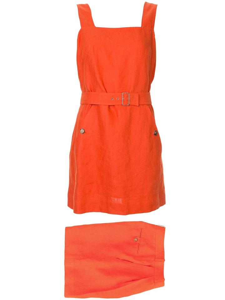 Hermès Pre-owned Belted Skirt Playsuit - Orange