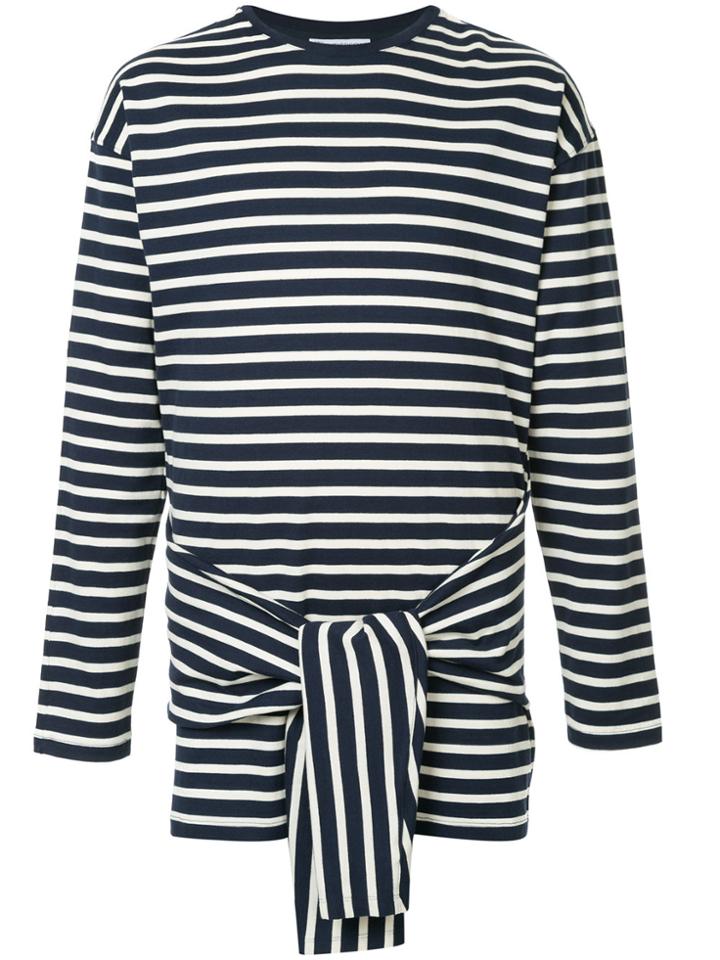 Jw Anderson Tie Front Long Sleeve T-shirt - Blue