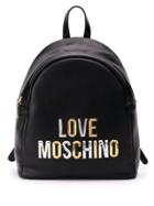 Love Moschino Laminated Logo Backpack - Black