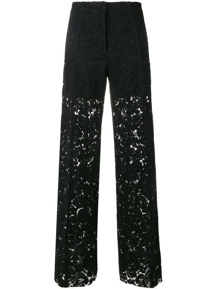 Philosophy Di Lorenzo Serafini - Wide Leg Lace Trousers - Women - Cotton/polyamide/polyester - 42, Black, Cotton/polyamide/polyester