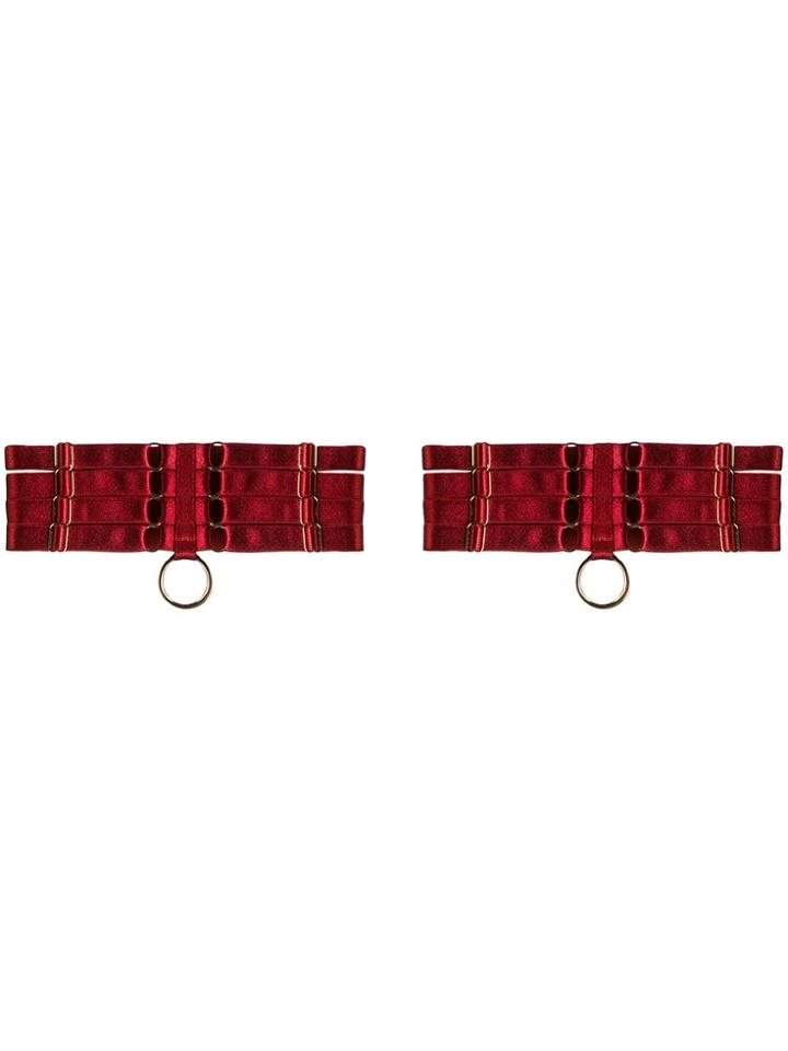 Bordelle Webbed Garters - Red