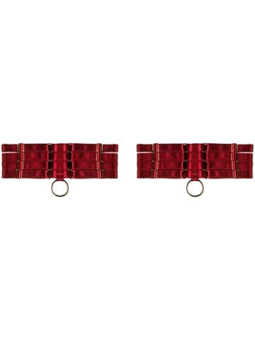 Bordelle Webbed Garters - Red
