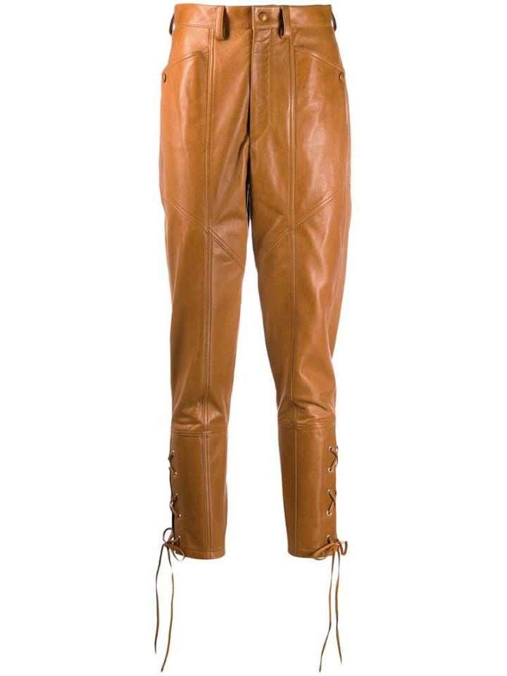 Isabel Marant Cadix Leather Trousers - Brown