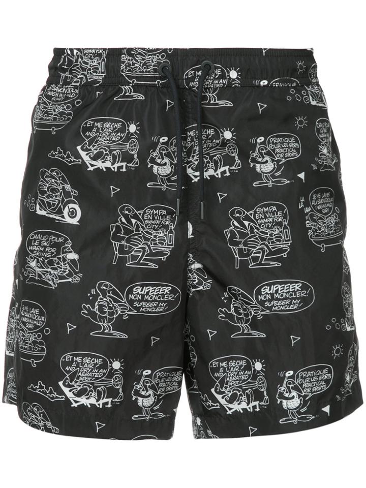 Moncler Print Drawstring Shorts - Black
