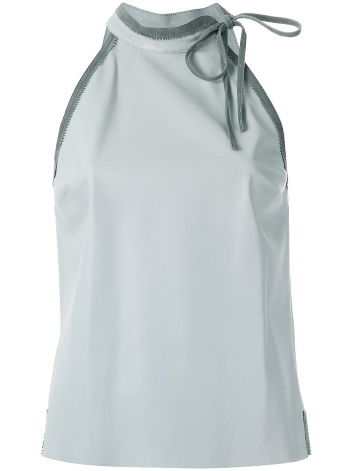 Talie Nk Leather Top - Grey