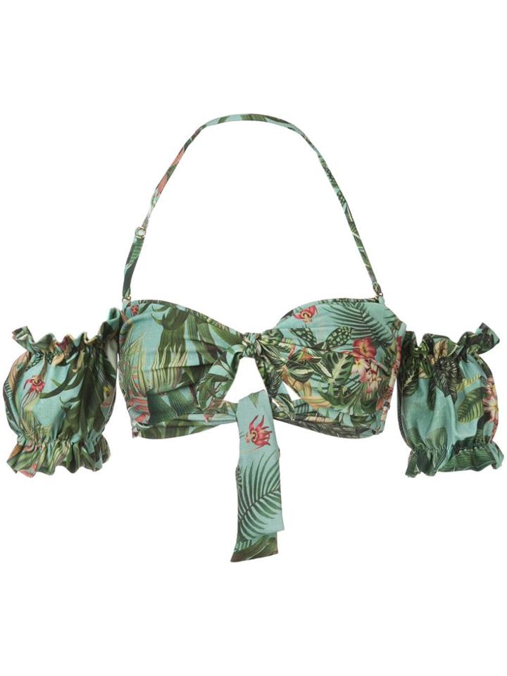 Patbo Paradise Off-shoulder Bikini Top - Green