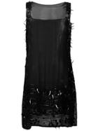Jean Paul Gaultier Vintage Sheer Sequinned Shift Dress - Black