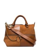 Chloé Brown Patchwork Suede Leather Tote
