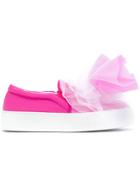 Joshua Sanders Tulle Bow Sneakers - Pink & Purple