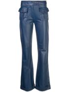 Sies Marjan Belted Leather Trousers - Blue
