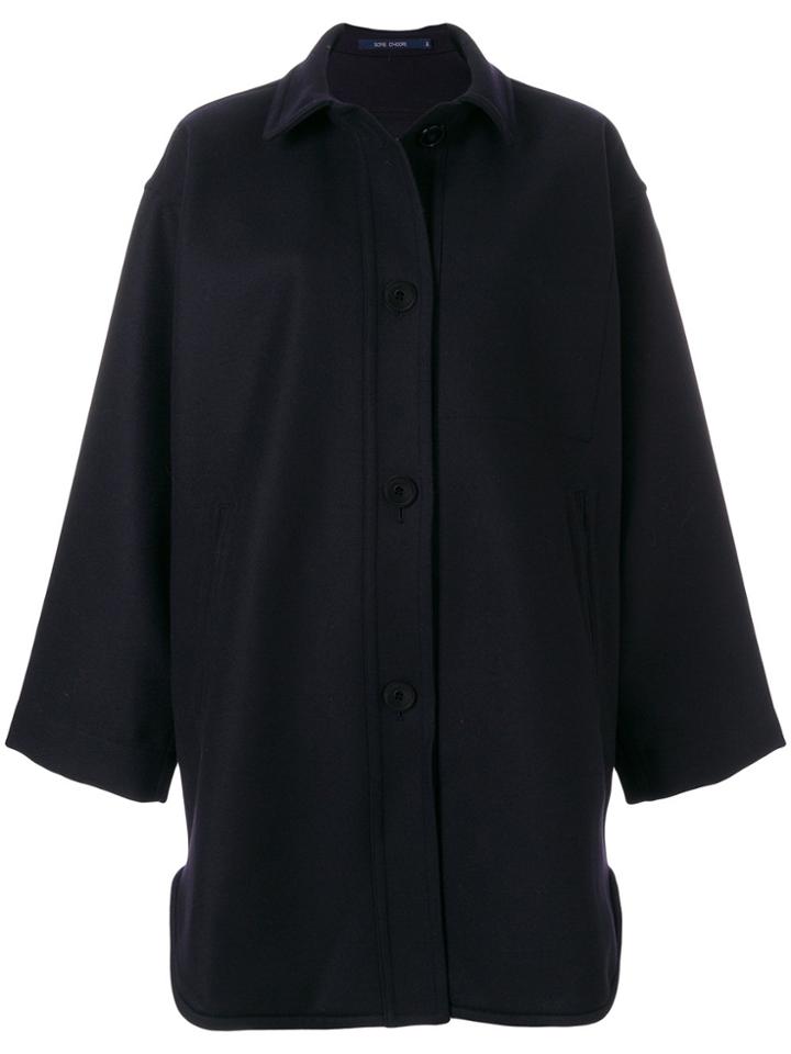 Sofie D'hoore Oversized Buttoned Coat - Blue