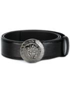 Versace Medusa Buckle Belt, Men's, Size: 95, Black, Leather/metal