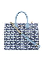 Miu Miu Logo Jacquard Tote - Blue