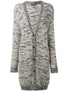 Twin-set - V-neck Long Cardigan - Women - Cotton - L, Black, Cotton