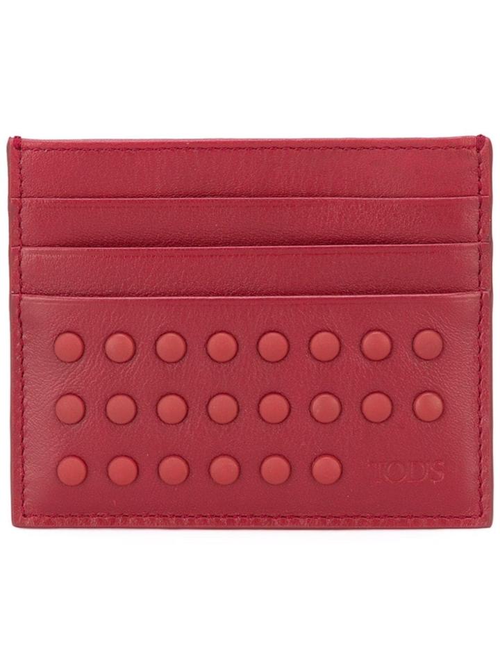 Tod's Pebble Detail Cardholder - Red