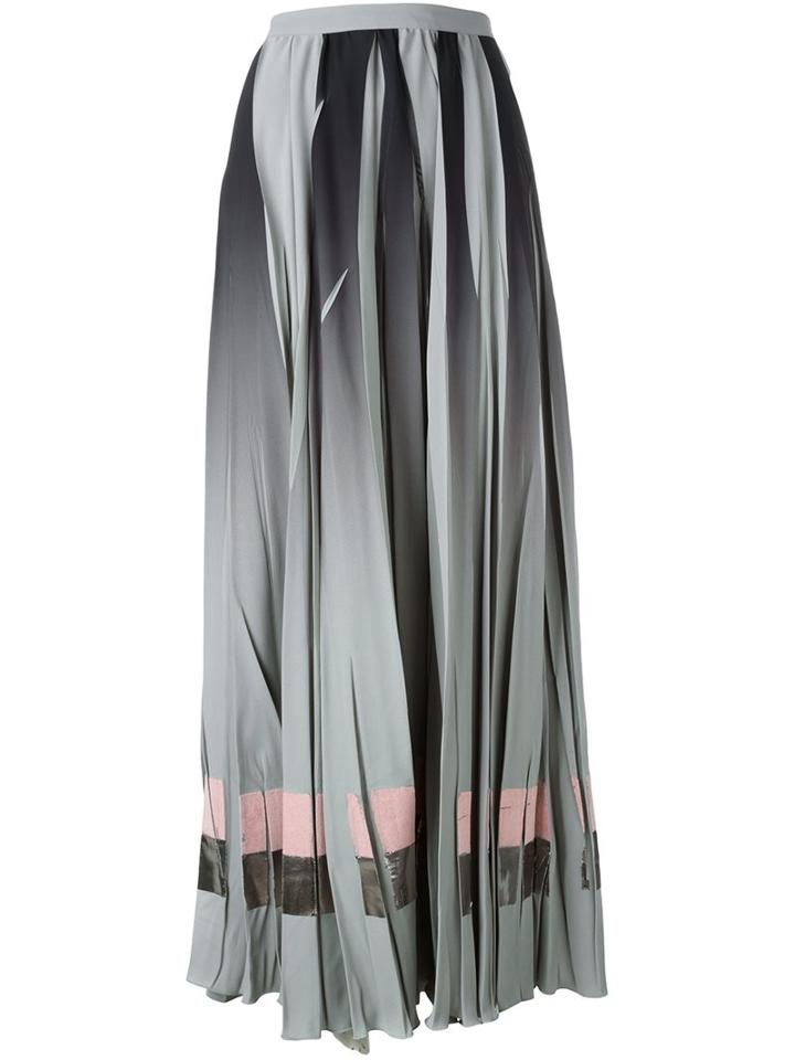 Golden Goose Deluxe Brand Pleated Maxi Skirt, Women's, Size: Small, Grey, Polyester