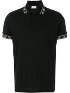 Saint Laurent Contrast Ikat Trim Polo Shirt - Black