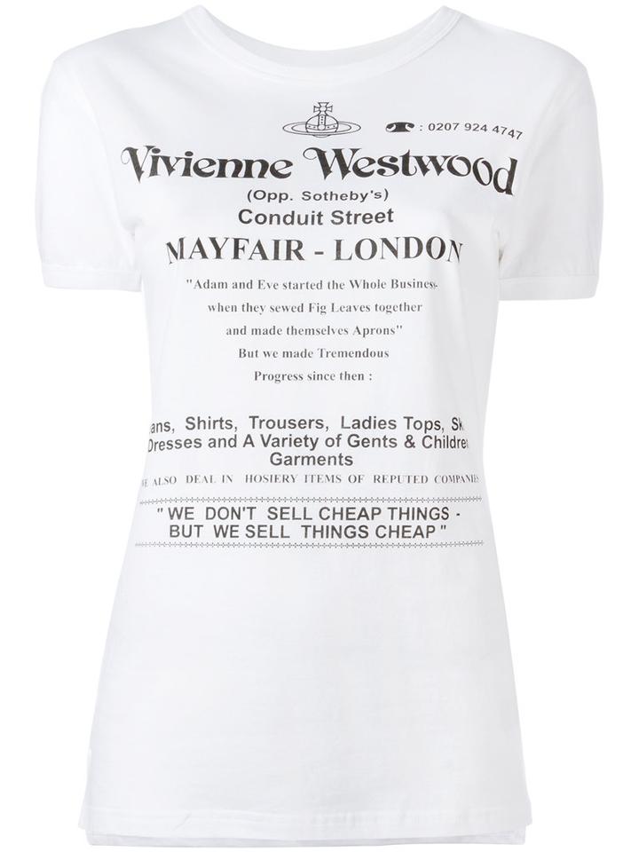 Vivienne Westwood Anglomania Logo Print T-shirt, Women's, Size: Large, White, Cotton