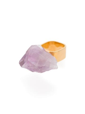 Märta Larsson 18kt Gold Vermeil Amethyst Stone Ring - Purple