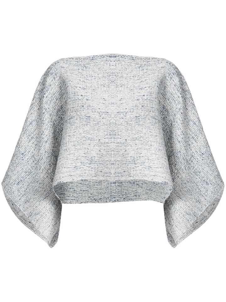 Voz Cropped Knit Top - Blue
