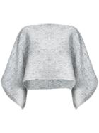 Voz Cropped Knit Top - Blue