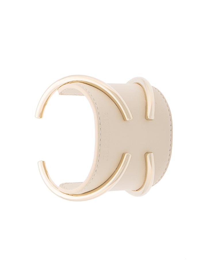 Jil Sander Criss-cross Gold-tone Cuff - Nude & Neutrals