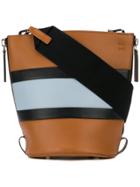Marni Striped Bucket Tote - Brown