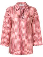 Valentino Optical V Printed Blouse - Red