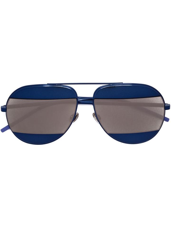 Dior Eyewear 'diorsplit 1' Mirrored Lens Sunglasses, Women's, Blue, Acetate