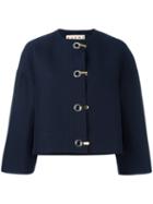 Marni Cropped Jacket, Women's, Size: 38, Blue, Cotton/silk