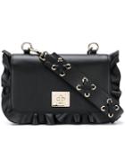 Red Valentino Red(v) Rock Ruffles Shoulder Bag - Black