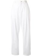 Erika Cavallini Pleated Straight-leg Trousers - White