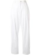 Erika Cavallini Pleated Straight-leg Trousers - White