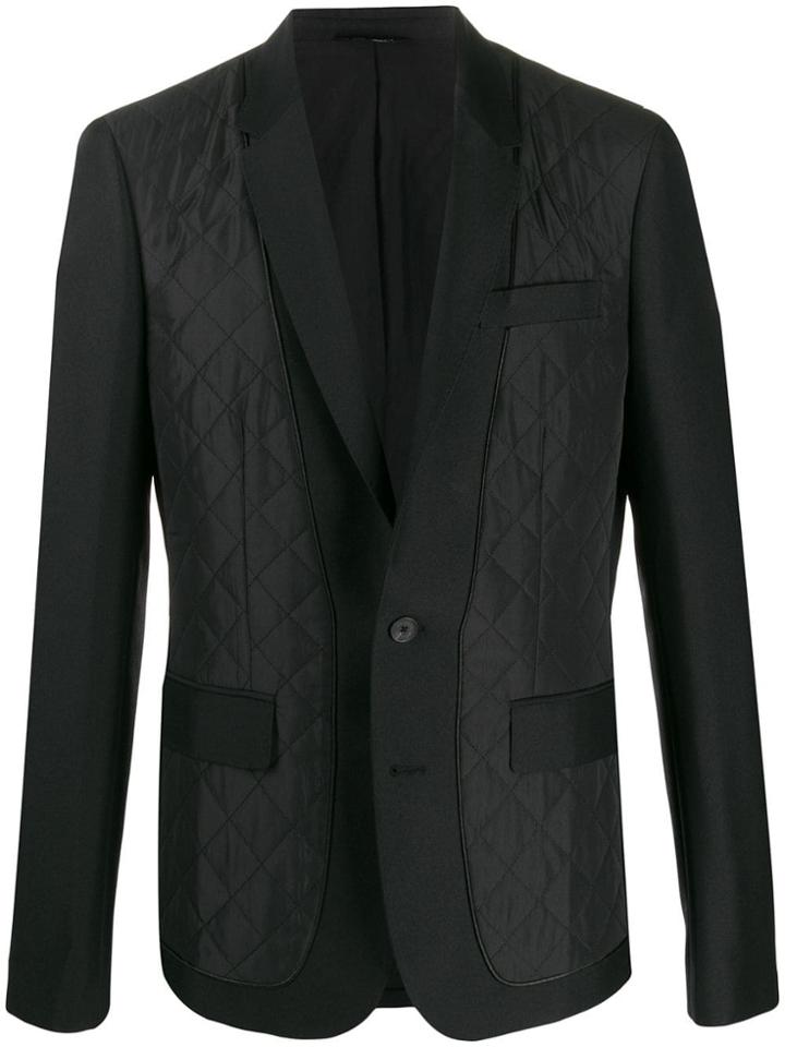 Les Hommes Quilted Blazer - Black