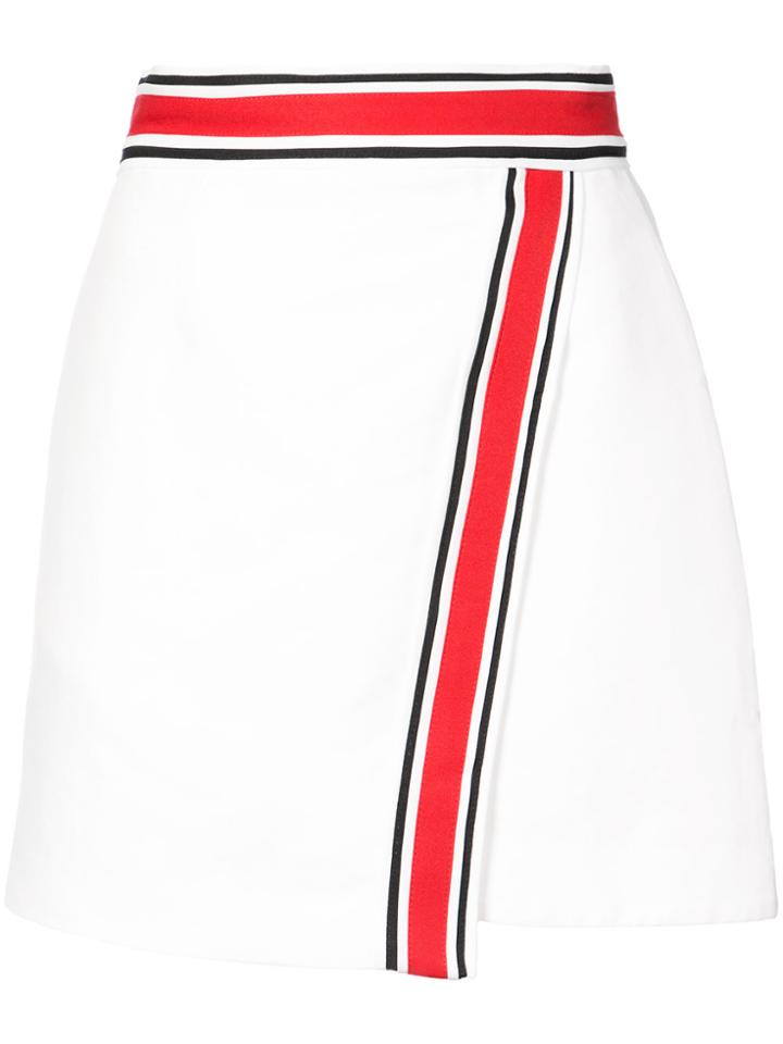 C/meo Striped Detail Mini Skirt - White