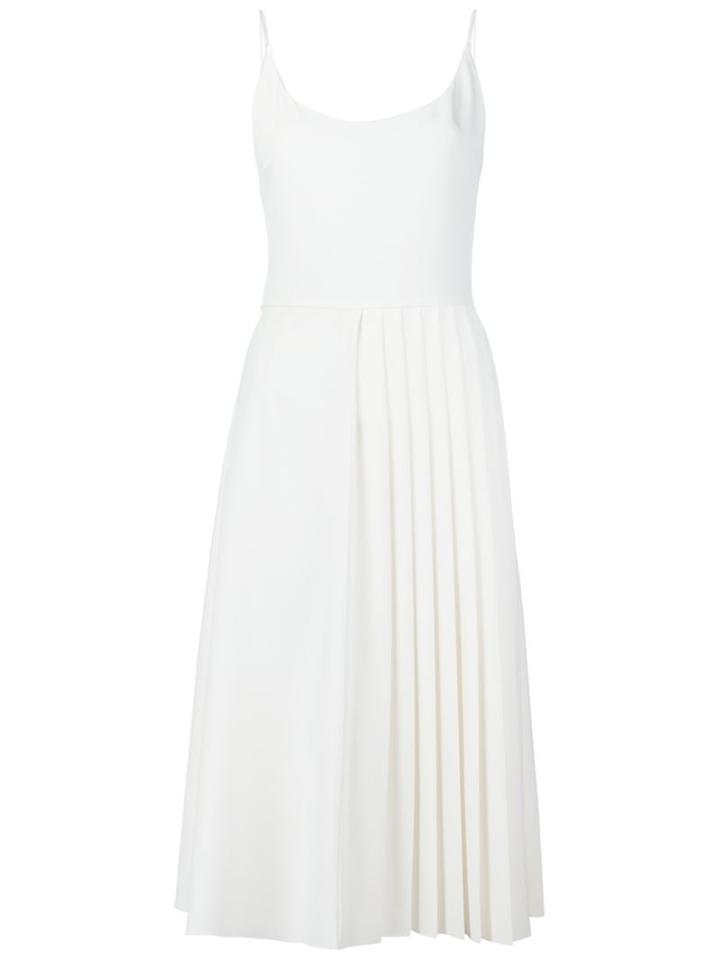 Christian Siriano Half Pleated Dress, Women's, Size: 4, White, Silk