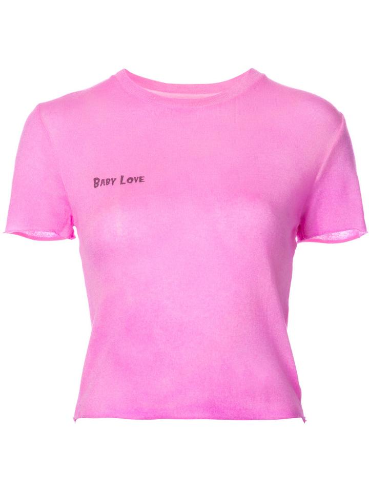The Elder Statesman - Baby Love T-shirt - Women - Silk/cashmere - L, Pink/purple, Silk/cashmere