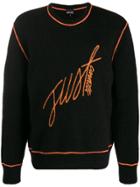 Just Cavalli Signature Embroidered Logo Jumper - Black