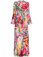 Mary Katrantzou Desmine Paint By Numbers Print Long Dress - Pink &