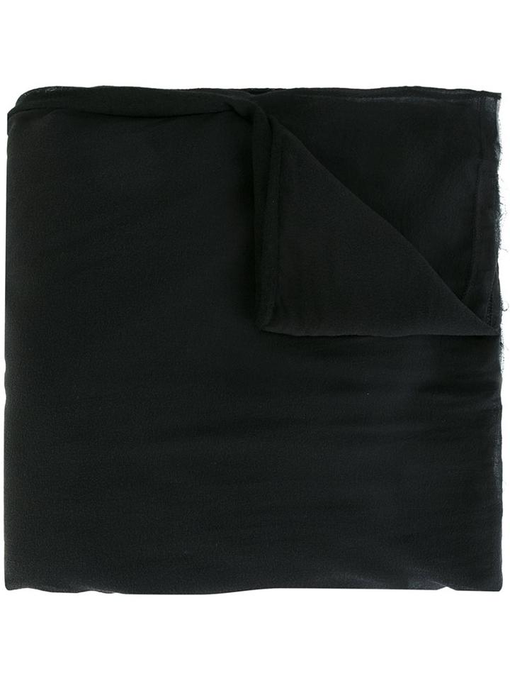 Kristensen Du Nord Frayed Edge Scarf, Adult Unisex, Black, Silk/cashmere