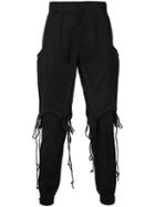 Juun.j - Double Layered Lace-up Trousers - Men - Wool - 50, Black, Wool