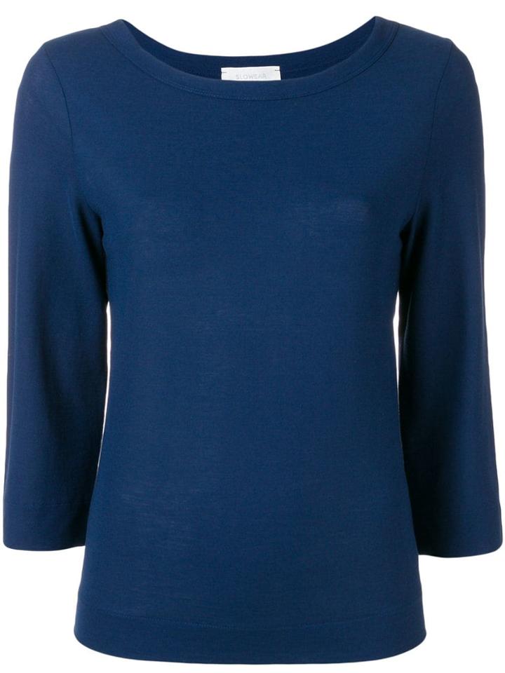 Zanone Boat Neck Top - Blue