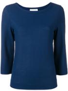 Zanone Boat Neck Top - Blue